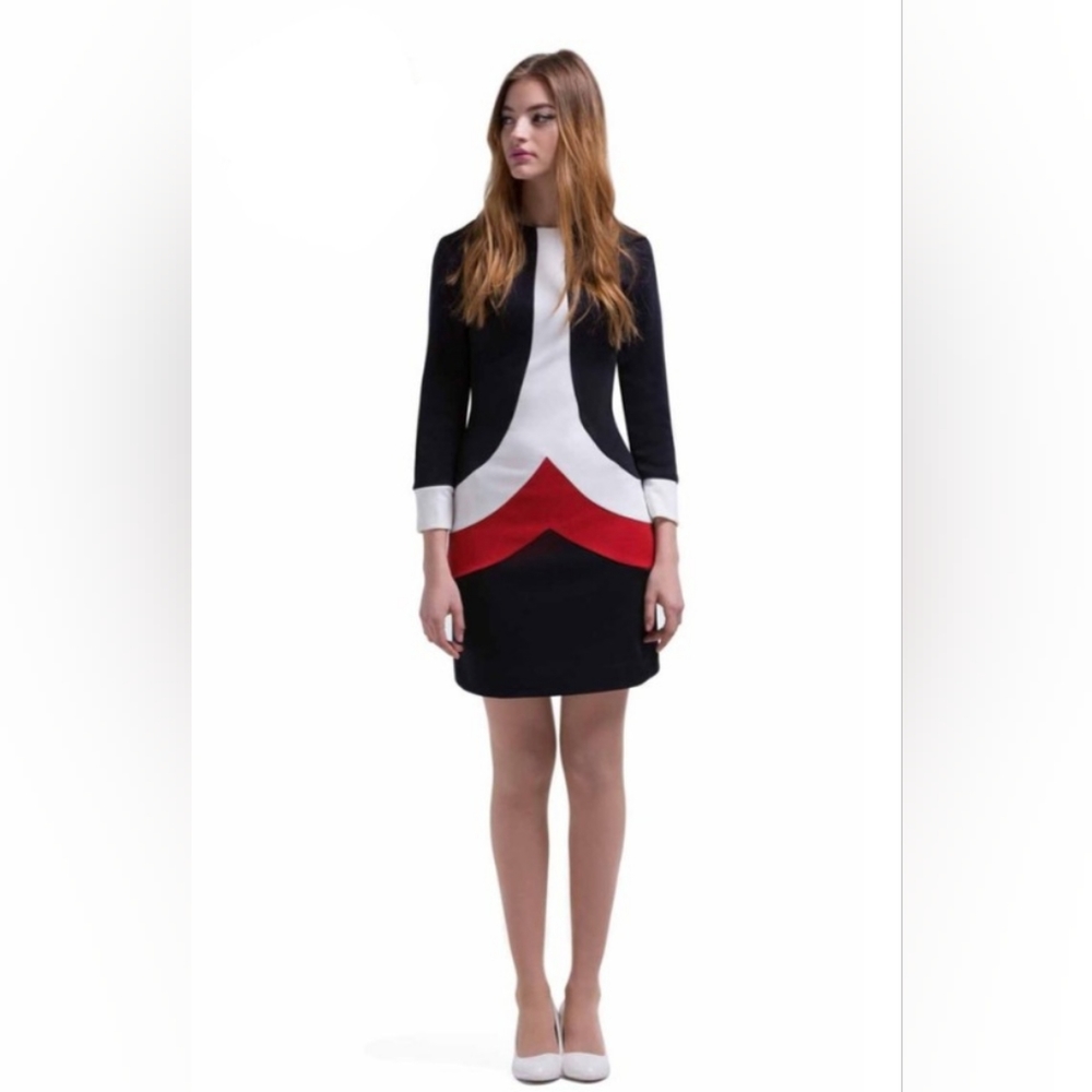 Marmalade Shop Long Sleeve Mini Mod Dress Colorblock XS/S
